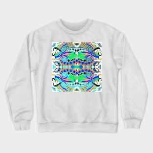 kaiju kraken zentangle in ecopop pattern in madness Crewneck Sweatshirt